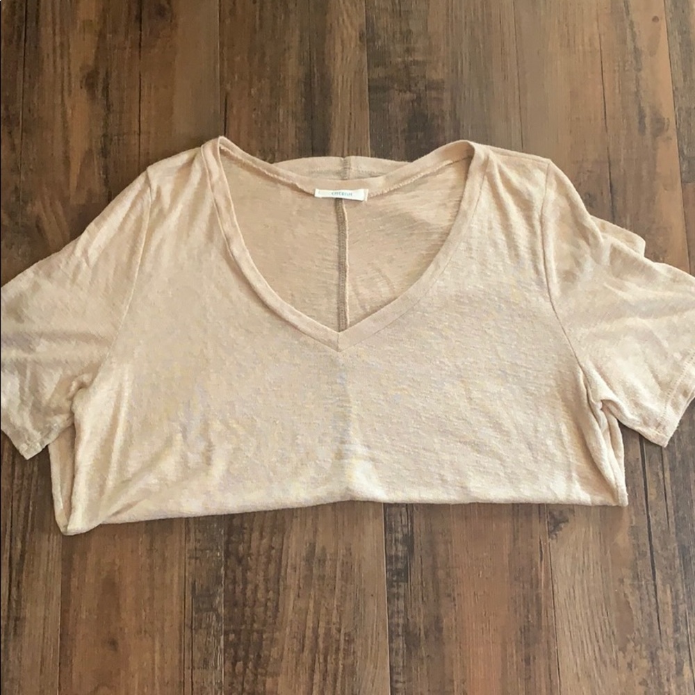 Tan V-neck tshirt